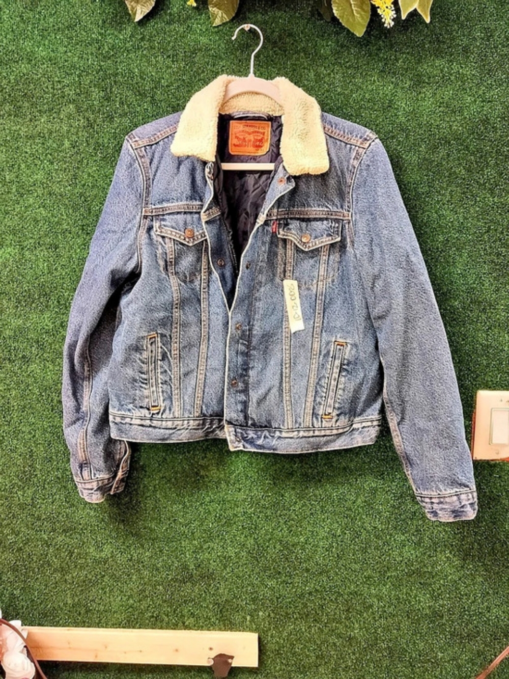 Levi's Type III Sherpa Trucker Jacket Sherpa Collar Denim Jacket Size XL